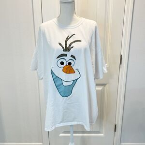 Disney Frozen Olaf T-Shirt Adult Size XXXL White Short Sleeve Cotton